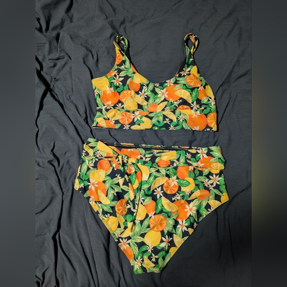 Citrus Print Bikini Set